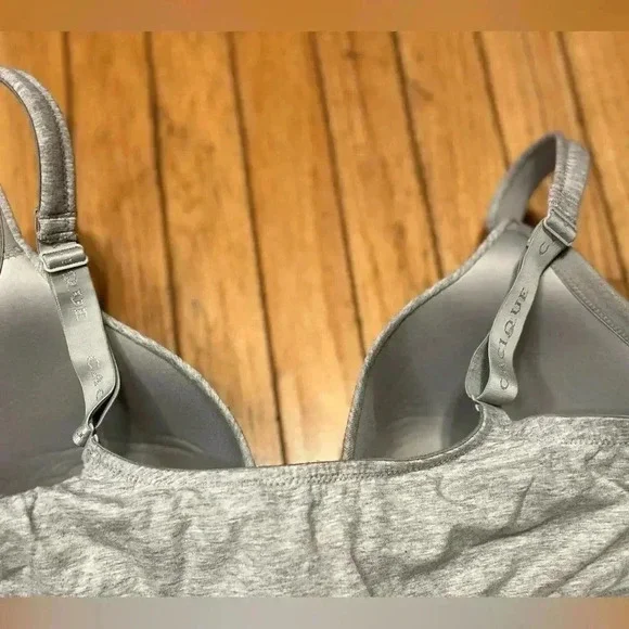 cacique bra Size 42H Gray Padded Gold Latch Lightly Lined T-shirt - Picture 3 of 8